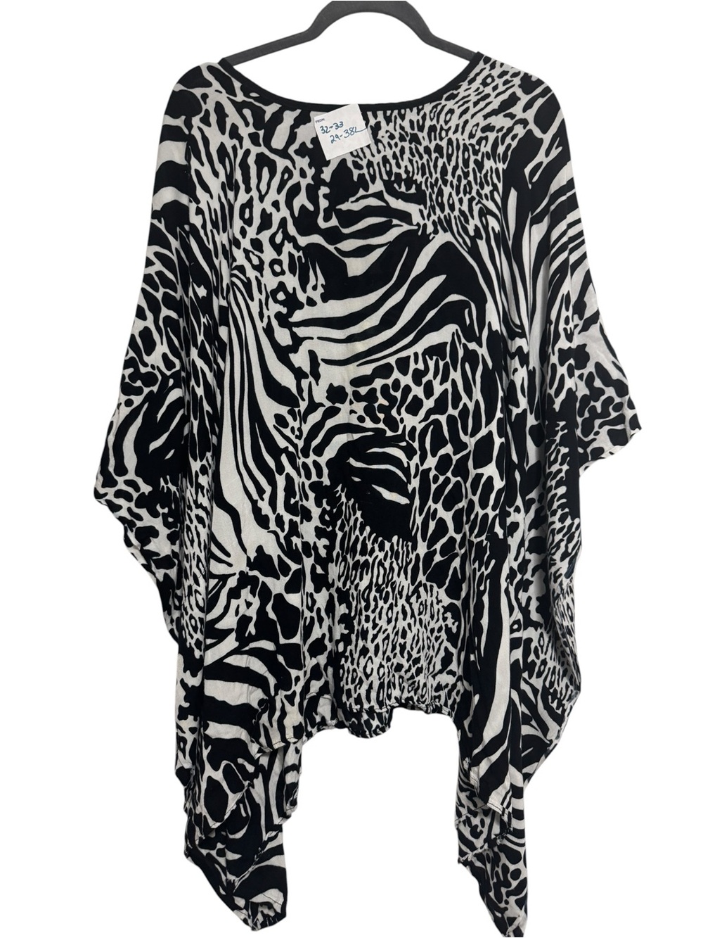 Black & White Animal Print Poncho Top - Picture 2 of 2